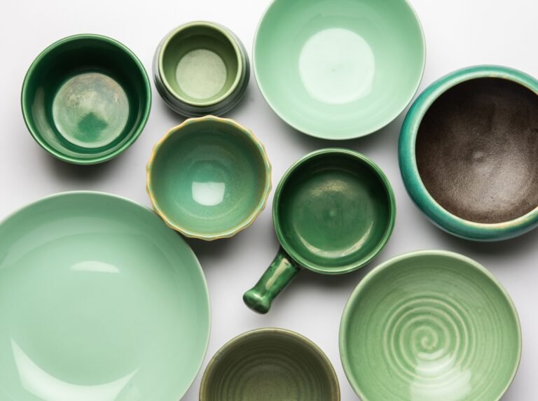 Empty ceramic bowls